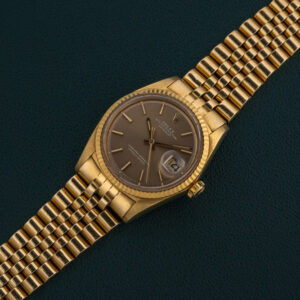 Rolex #1601 Datejust, Stainless Steel and 18K Gold, on Leather Strap